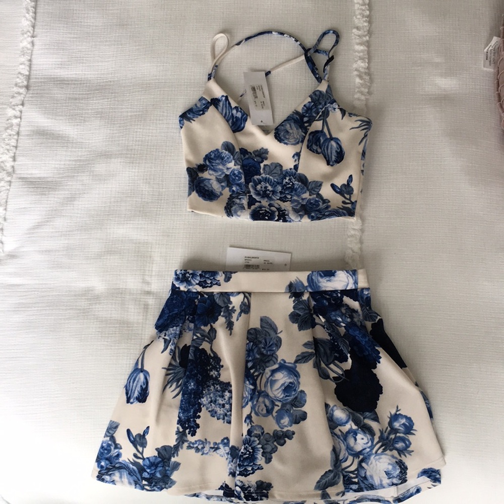 Floral two piece set - top and bottom (shorts)
